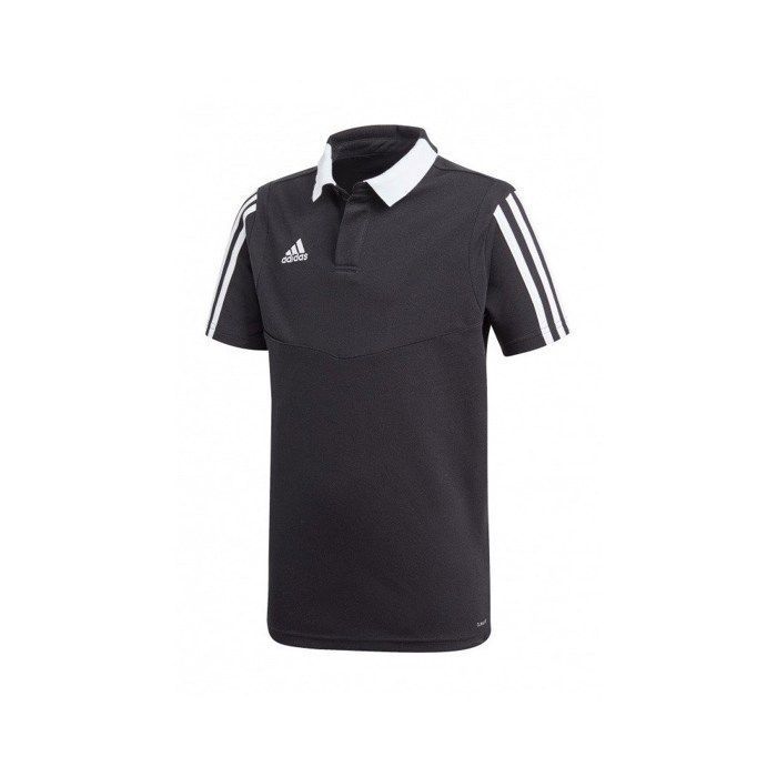 Polo junior adidas Tiro 19 Cotton Noir/blanc Col polo côtelé