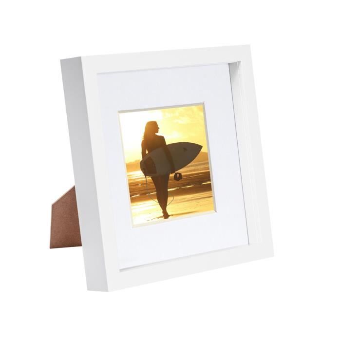 Boîte à Souvenirs De Voyage 20x20 Cm – Cadre En Bois Avec Fente Pour Billets – Décoration Table Ou Mur