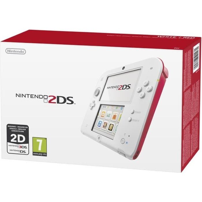 Console portable - NINTENDO - 2DS - Blanc et rouge - 4 Go - Design compact