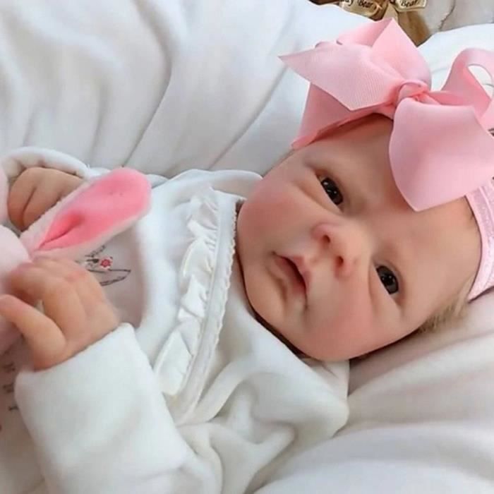 Reborn Bébé Poupée Réaliste 49 cm 19 pouce Poupée Reborn Fille Bebe Yeux  Fermés Bebe Reborn Doll Doux Simulation Silicone Vinyle @N - Cdiscount Jeux  - Jouets