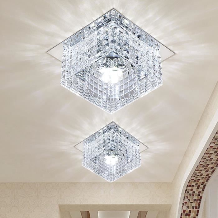1PCS 5W Plafonnier en Cristal Spot LED Lustre Luminaire Moderne Cristal Downlight - Lumière blanche 10CM