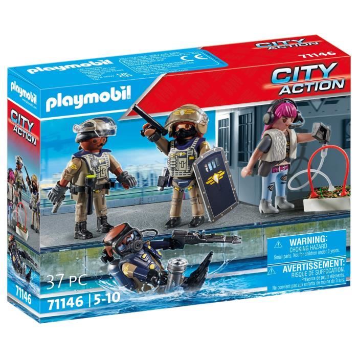 Equipe Forces Spéciales Avec Bandit Playmobil La Boîte - vue 2