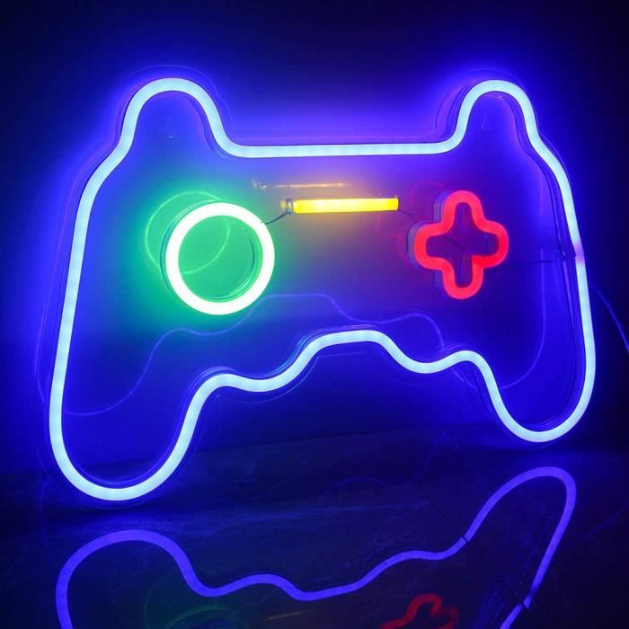 Lumière denseignes au néon en forme de manette de jeu décoration murale veilleuse LED alimentée par USB