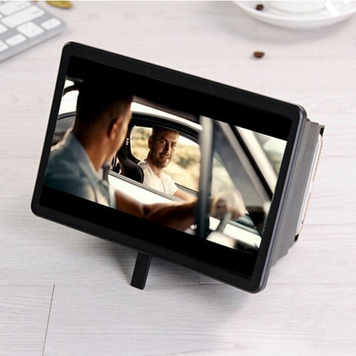 Loupe D'écran Smartphone 12 Pouces - Agrandissement 3x, Anti-reflets - Support Rétractable Portable - Pour Films, Vidéos, Yeux Protégés - 4