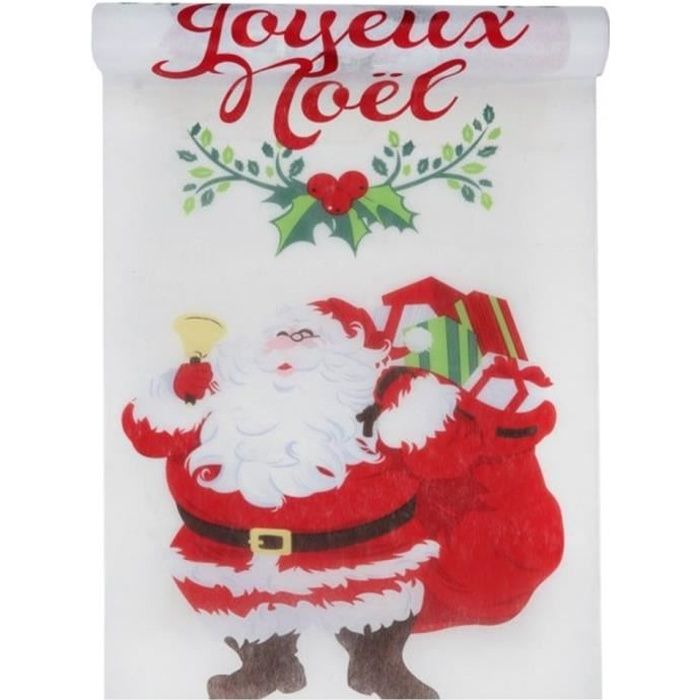 Chemin de table Joyeux Noël 30 cm x 5 m