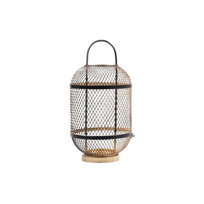 Lanterne En Fer Anthracite Et Verre 12 X 12 X 23 Cm - Eclairage