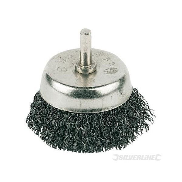 Brosse boisseau à fils ondulés - 75 mm Silverline