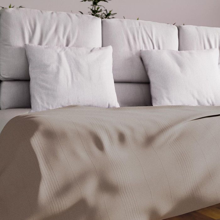 Jeté de lit ou canapé 180x220 cm ADELE taupe par Soleil docre Jeté de lit ou canapé 180x220 cm ADELE taupe par Soleil docre