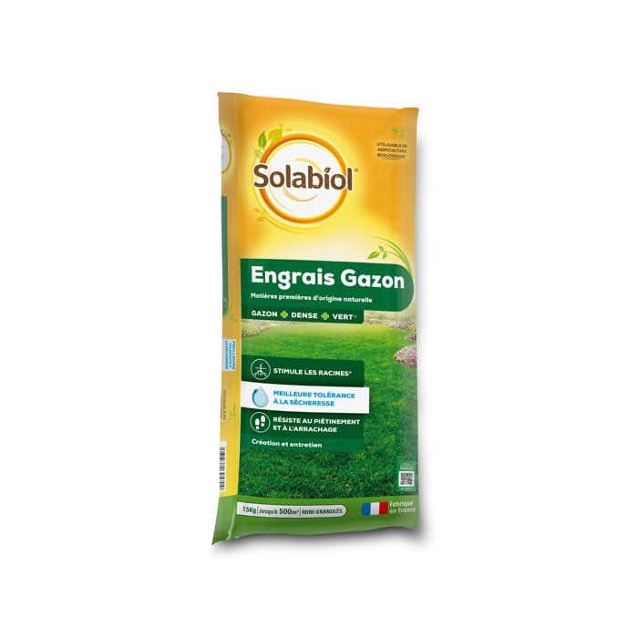 Engrais Gazon Solabiol SOGAZPLUS35 - 3,5kg Pour 87m², Action Longue Durée | Utilisable En Bio