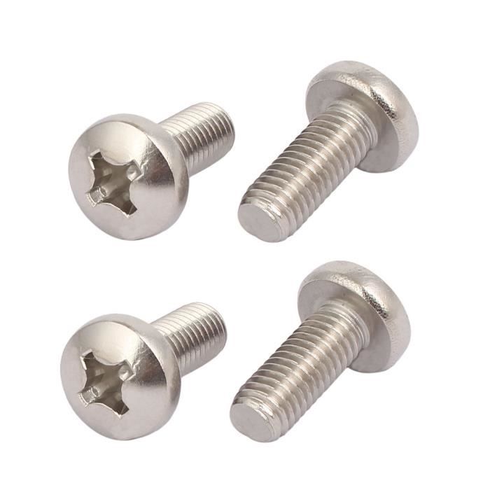 sourcing map M5x60mm acier inox 316 tête plate Vis tête hex 4PCS 