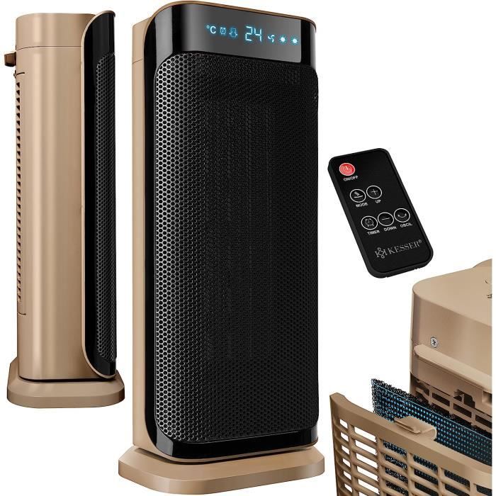 KESSER® Radiateur soufflant avec télécommande – 2 000 W céramique radiateur soufflant Tour de chauffage 10-35°C économe en énergie silencieux – 2 niveaux de chauffage – Minuterie, 2000W KESSER® Radiateur soufflant avec télécommande – 2 000 W céramique radiateur soufflant Tour de chauffage 10-35°C économe en énergie silencieux – 2 niveaux de chauffage – Minuterie, 2000W