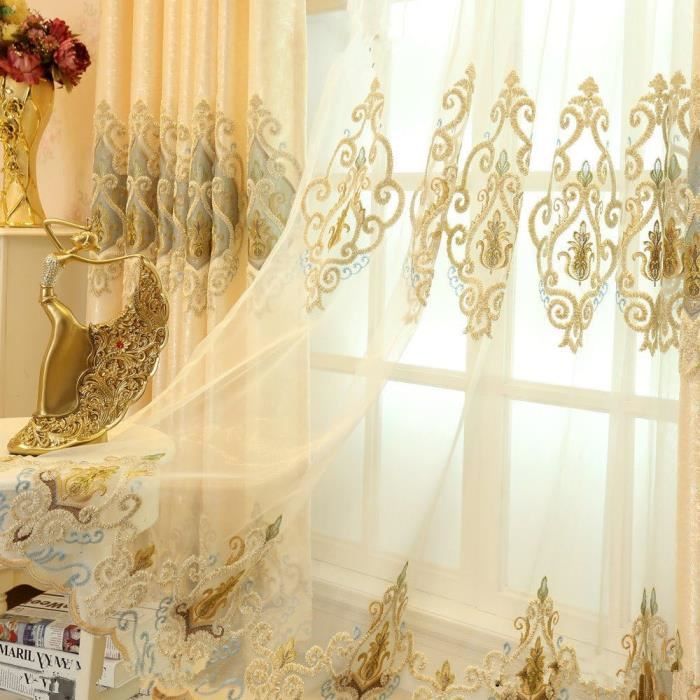 Lot de 2 rideaux de luxe de style européen pour le salon(rideaux de ...