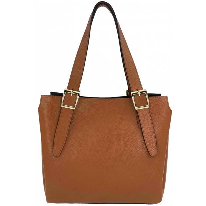 Sac main en cuir de Vachette Sylvain Lefebvre MARRON FONCE