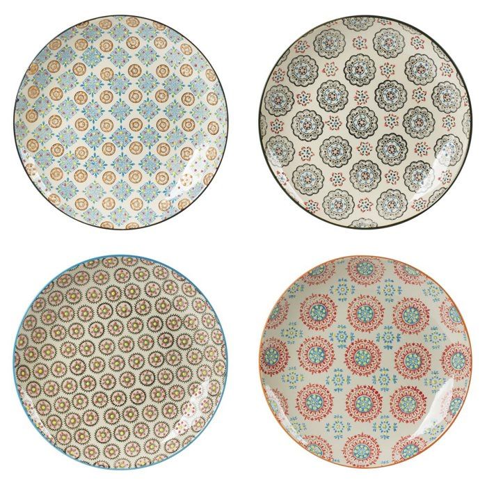 Coffret de 4 assiettes plates Bohème 26 cm - Table Passion Coffret de 4 assiettes plates Bohème 26 cm - Table Passion