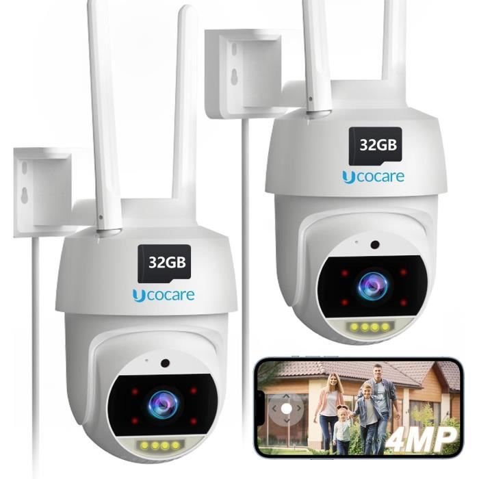 Camcamp 4MP Ampoule Caméra Surveillance WiFi PTZ 360° - Vision Nocturne Couleur 2K, Sirène Alarme