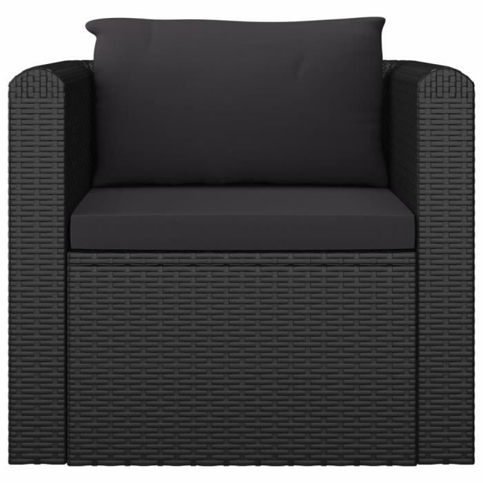 fauteuil de jardin en résine tressée noir - vidaxl - 80x72x63cm - pour 1 personne - résistant aux intempéries