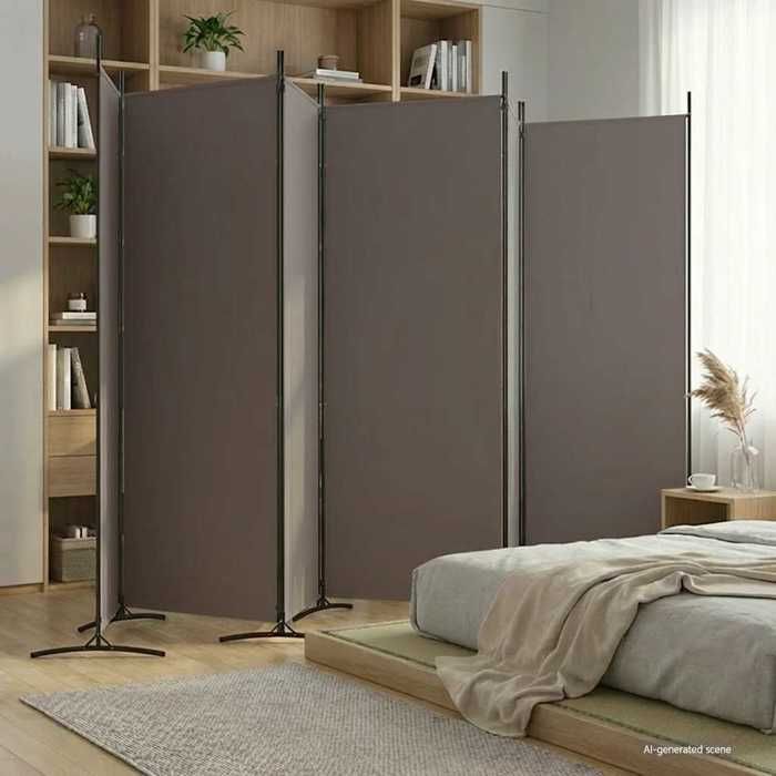 Vidaxl Cloison de séparation 6 panneaux Anthracite 520x180 cm Tissu