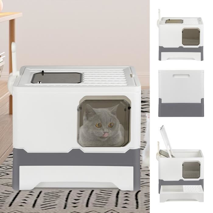 Comparer les prix de Bac à Litière Fermé pour Chat Flip Cat 45 cm - XUANYU - Blanc - Moyen - Anti-Odeur