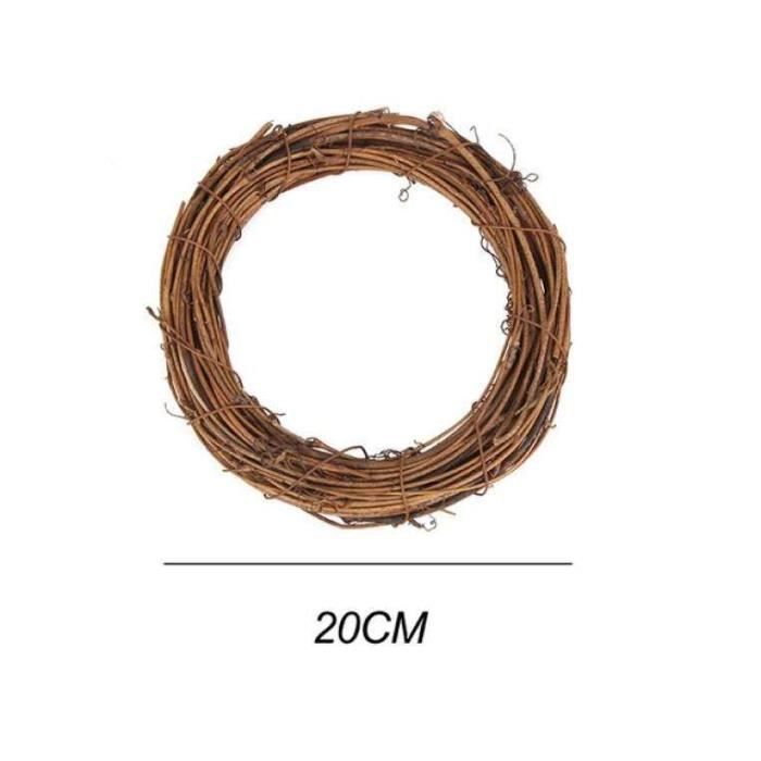 Lot De 4 Couronnes De Base En Rotin Naturel - 20 Cm De Diamètre - Pour Décorations DIY (Noël, Mariage, Saisons) - 11