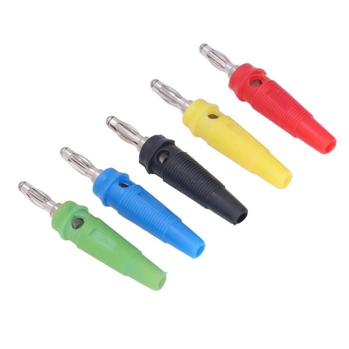 Fiches Banane U33 4 Mm Sans Soudure - Connecteurs Pour Tests électriques, Courant élevé, Empilables, En ABS Et Cuivre Rouge