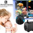 5 W Mini Pompe aquarium 350L/H 12 LED Silencieux - LED Aquarium, mini pompe à eau pour aquarium fontaine-1