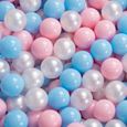 KiddyMoon 100 7Cm L'ensemble De Balles Plastique Pour Piscine Enfant Fabriqué En EU, Baby Blue/Rose Poudré/Perle-1