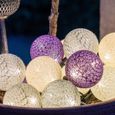 Guirlande lumineuse boules d'extérieur Solaire Guinguette LED- Étanche -  32 boules 6,4m - Purple-1