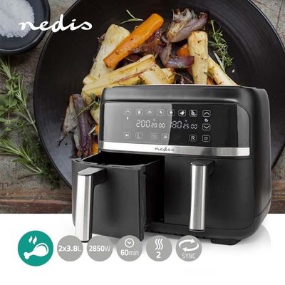 Nedis Friteuse Sans Huile Double 2600w Noir - KAAF320BK - Electroménager