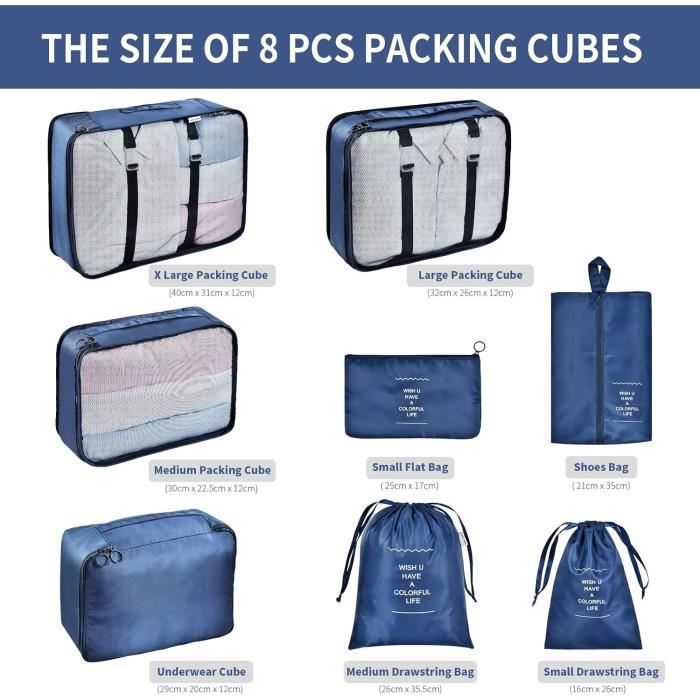 Cube D'Emballage De Valise, Pochette De Trousses De Toilette Étanche Légère  Et Durable, Organiseur De