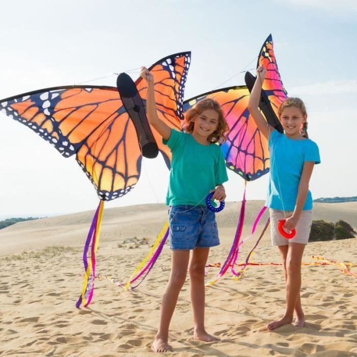 Cerf-volant pour enfants HQ Papillon Rainbow 102226 Arc-en-ciel 110 x 82 cm - Jeux - Jouets