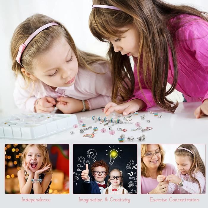 Cadeau Fille 5-12 Ans, Enfant Jouet, Pandora Bracelet Bijoux Enfants Fille,  Charms Bracelet Kit Fabrication Creation Bijoux, K[102] - Cdiscount  Beaux-Arts et Loisirs créatifs