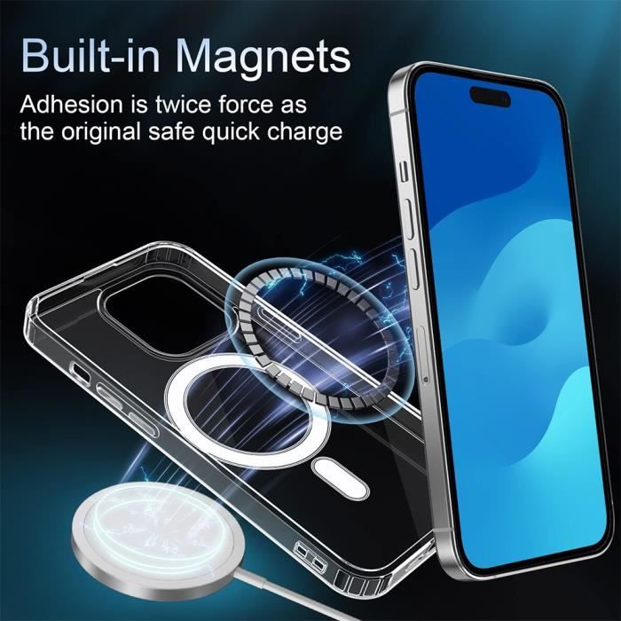 Achetez Pour Iphone 15 Pro Max Case de Fermeture Magnétique Cadre