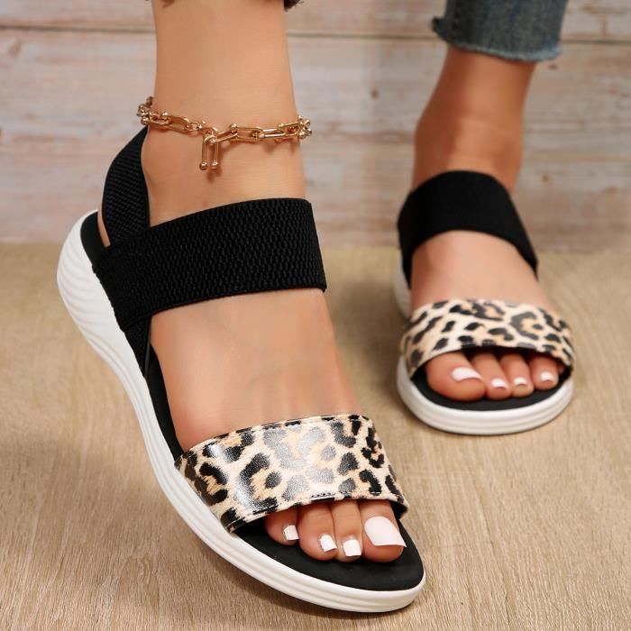 Sandales cheap imprime leopard