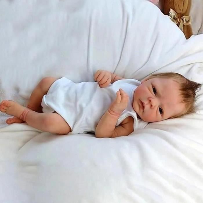Reborn Bebe Poupee Realiste 49 cm 19 pouce Poupee Reborn Fille Bebe Yeux Fermes Bebe Reborn Doll Doux Simulation Silicone Vinyle N Cdiscount Jeux Jouets