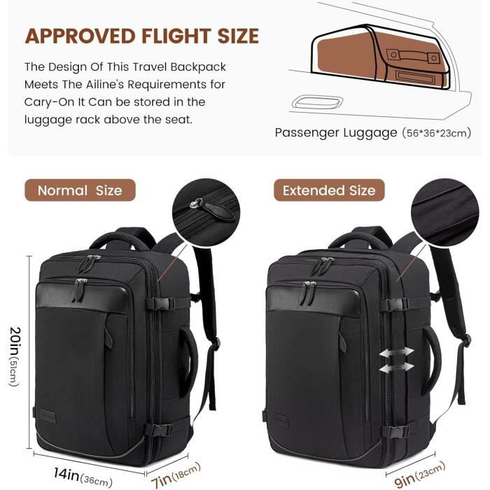 Sac A Dos Voyage Grand 42L Sac Voyage Cabine Expansible Bagage A Main Sacs A Dos