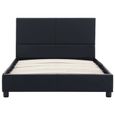 Cadre de lit simple 100x200 cm Lit enfant-adlulte pour 1 personne Noir Similicuir |2998-2
