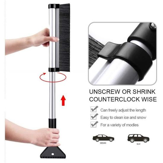 Grattoir à Glace Et Brosse à Neige 2 En 1 – Alliage Aluminium, Poignée Ergonomique – Pour Voiture, SUV - 6