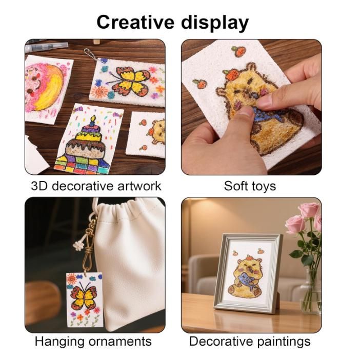 Snrtevu Kit De Peinture Texturée en Mousse 3D Magique, Magic Toile Peinture Eau, Magic 3D Foam Texture Painting Kit, avec 12 Stylos De Couleur pour Enfants DIY (2PCS-1