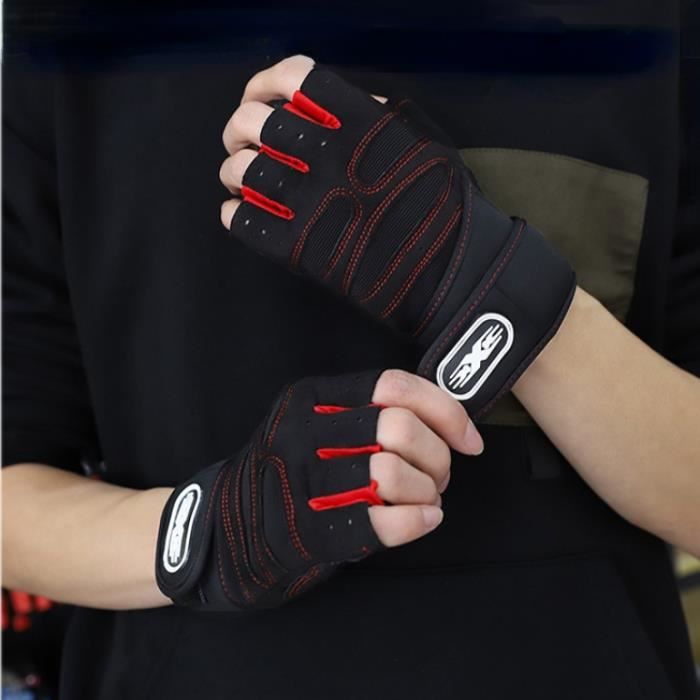 Gants de sport pour fitness et musculation pour hommes et femmes - Taille L - Noir - Sport