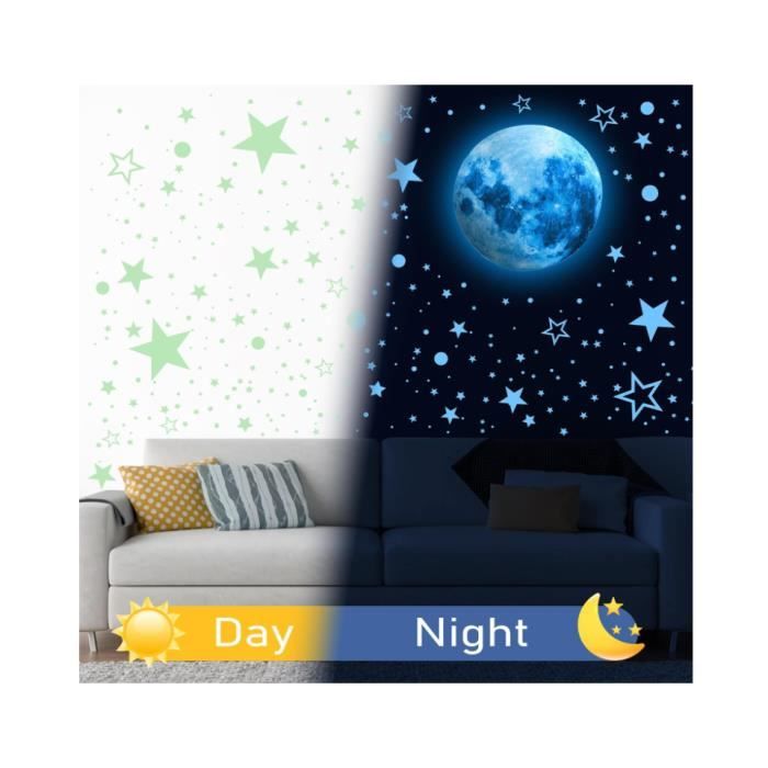 Autocollants Lumineux, Lumineuses Stickers Étoiles - Décor de Plafond  Fluorescent pour Chambres d'enfants, Bébés ou des Fêtes - Cdiscount Maison