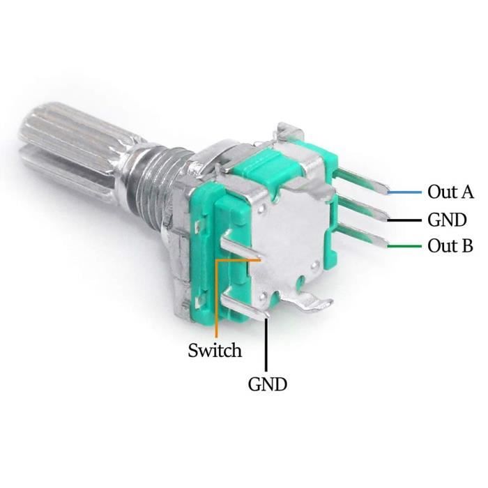 10 Pezzi Encoder Rotativo EC11 360° Con Interruttore - Potenziometro Digitale 5 Pin Per Elettronica - Foto 6