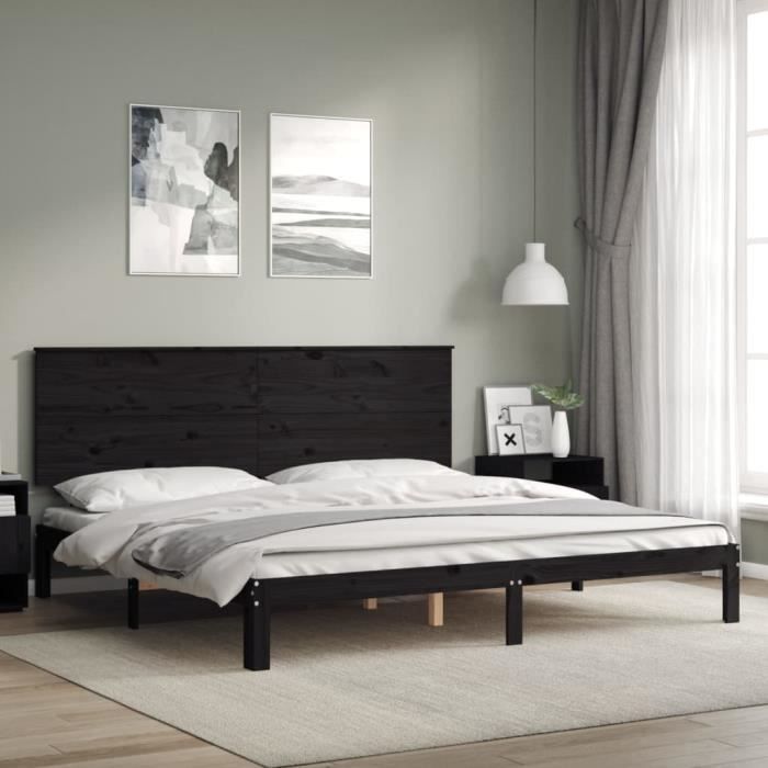 Vidaxl cadre de lit avec tête de lit 200x200 cm bois massif VIDAXL