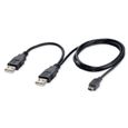 INECK® Cable double USB alimentation mini usb pour boitier disque dur externe data hdd-3