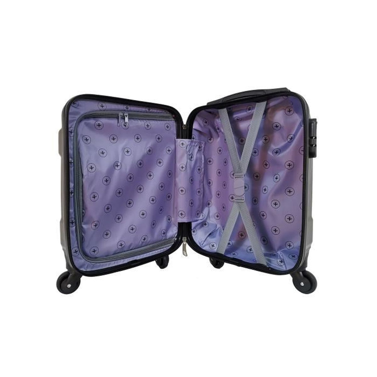 Valise Cabine 4 Roues 55cm ABS Noir Trolley ADC Robot 