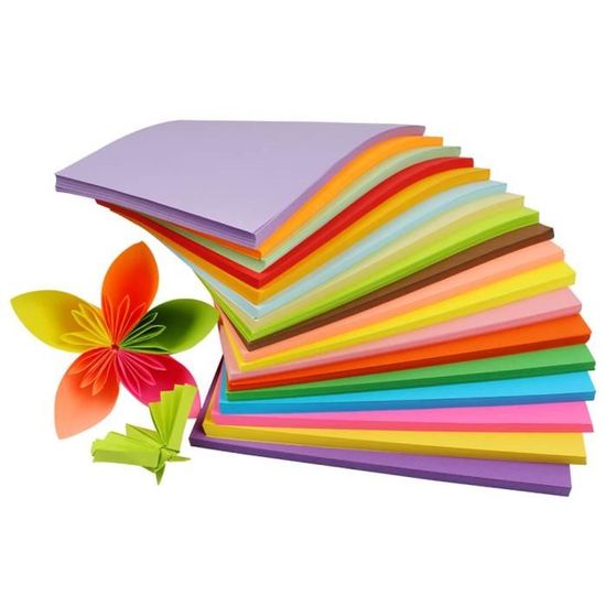 Lot De 100 Feuilles De Papier Créatif A4 - 10 Couleurs Vibrantes - Pour Origami, Scrapbooking, DIY Et Projets Artistiques
