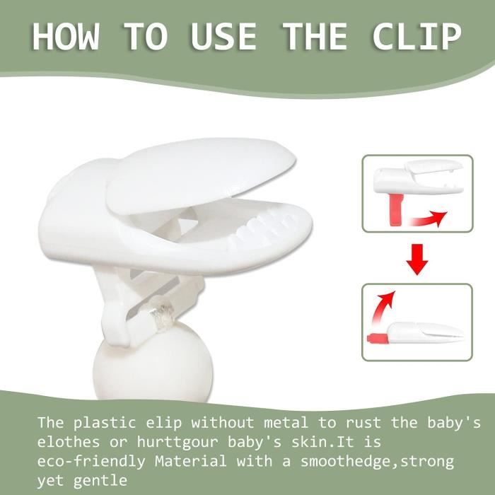 Attache Tétine Yoolhamy - 2 Clips En Silicone Alimentaire | Anti-Perte Bébé