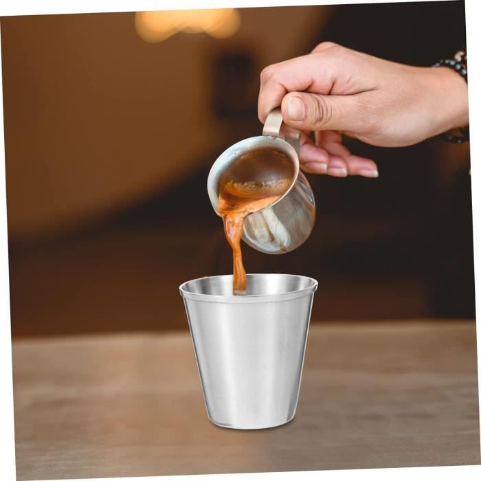 TAFAFTL 12 Pcs Verre à Shot en Acier Inoxydable, Gobelet à Shoot pour Voyage Camping Boisson à Boire Biere Whisky Rhum Cognac Café FWJ-MKB-12p