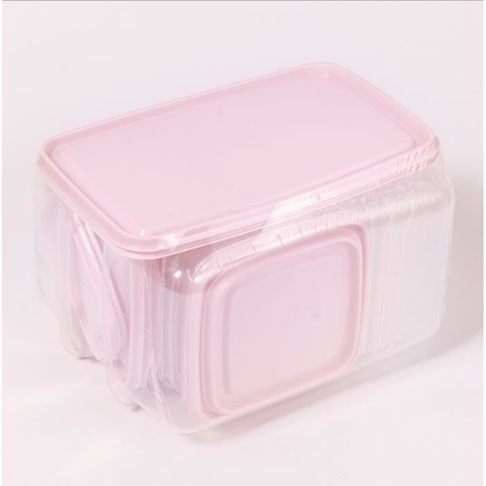 Lot de 6 boîtes de conservation alimentaire gigognes rectangulaires en  plastique pour réfrigérateur, congélateur, micro-onde et lave-vaisselle - B  Queen Market