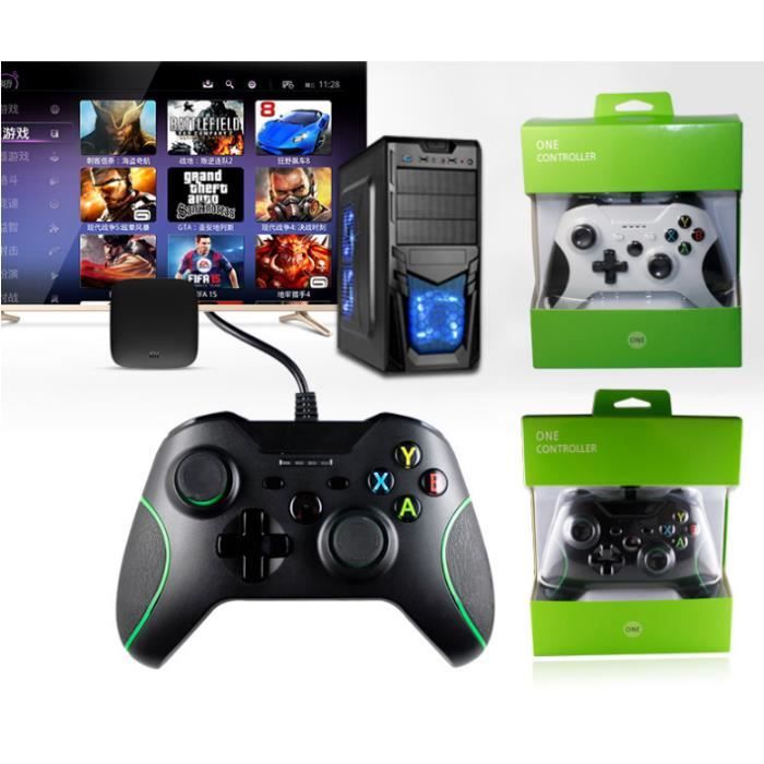 Manette Xbox One Avec Fil à Double Vibration, Contrôleur Manette Filaire  pour Xbox One - Windows 7 - 8 - 10- PC , Noir - Cdiscount Informatique