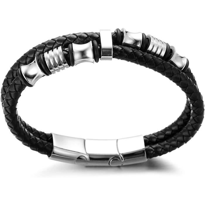 Ensemble de bracelet noir pour enfants, bracelet en pierre précieuse et en  cuir, bracelet perlé, bracelets fille ou garçons, idée cadeau enfant,  bijoux enfants, bracelets -  France